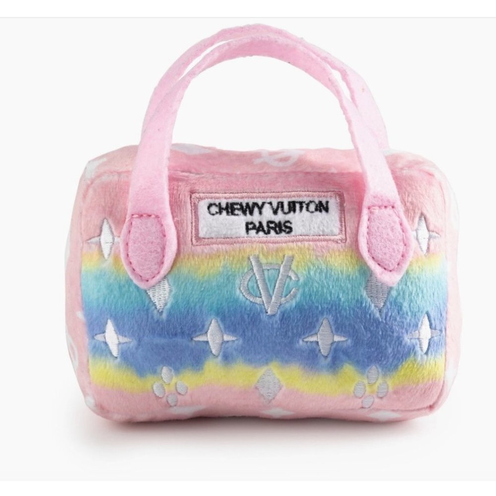 1 LEFT!! CHEWY VUITTON OMBRE HANDBAG DOG TOY